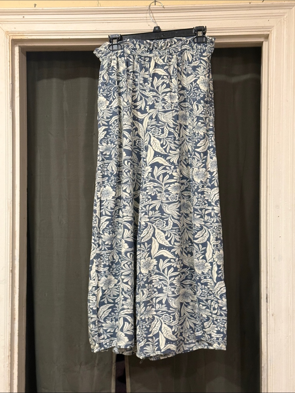 Patrons of Peace Blue and White Floral Wide-Leg Pants